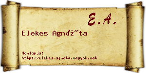 Elekes Agnéta névjegykártya